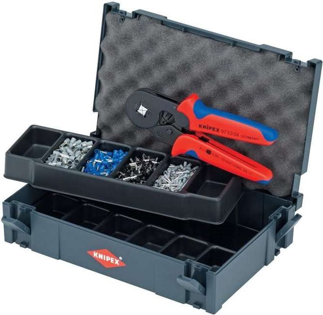 Knipex 97 90 09 Crimping Pliers for Wire End Ferrules 0.08 to 10 mm² with Assortment in Case