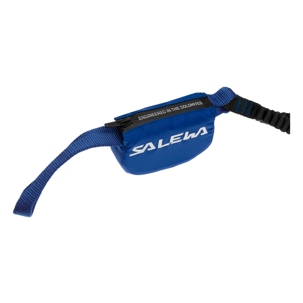 SALEWA Premium Lanyard Attac-Black-Blue, Compact Via Ferrata with Durable Carabiners, Unisex
