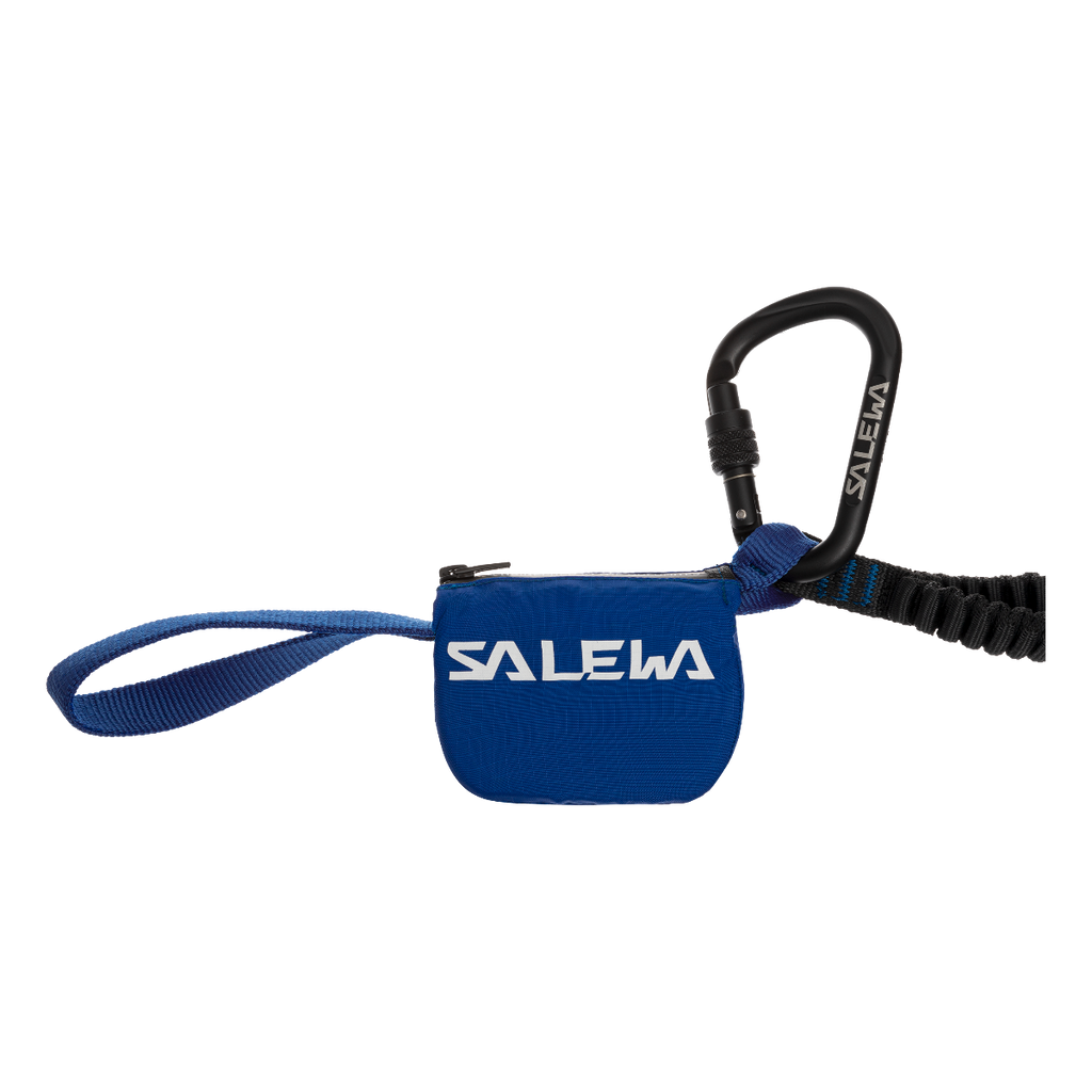 SALEWA Premium Lanyard Attac-Black-Blue, Compact Via Ferrata with Durable Carabiners, Unisex