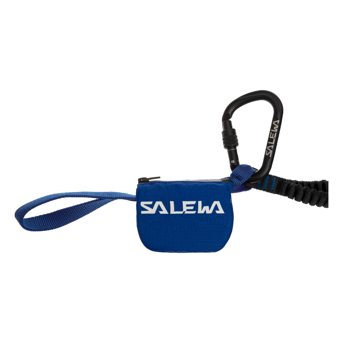 SALEWA Premium Lanyard Attac-Black-Blue, Compact Via Ferrata with Durable Carabiners, Unisex