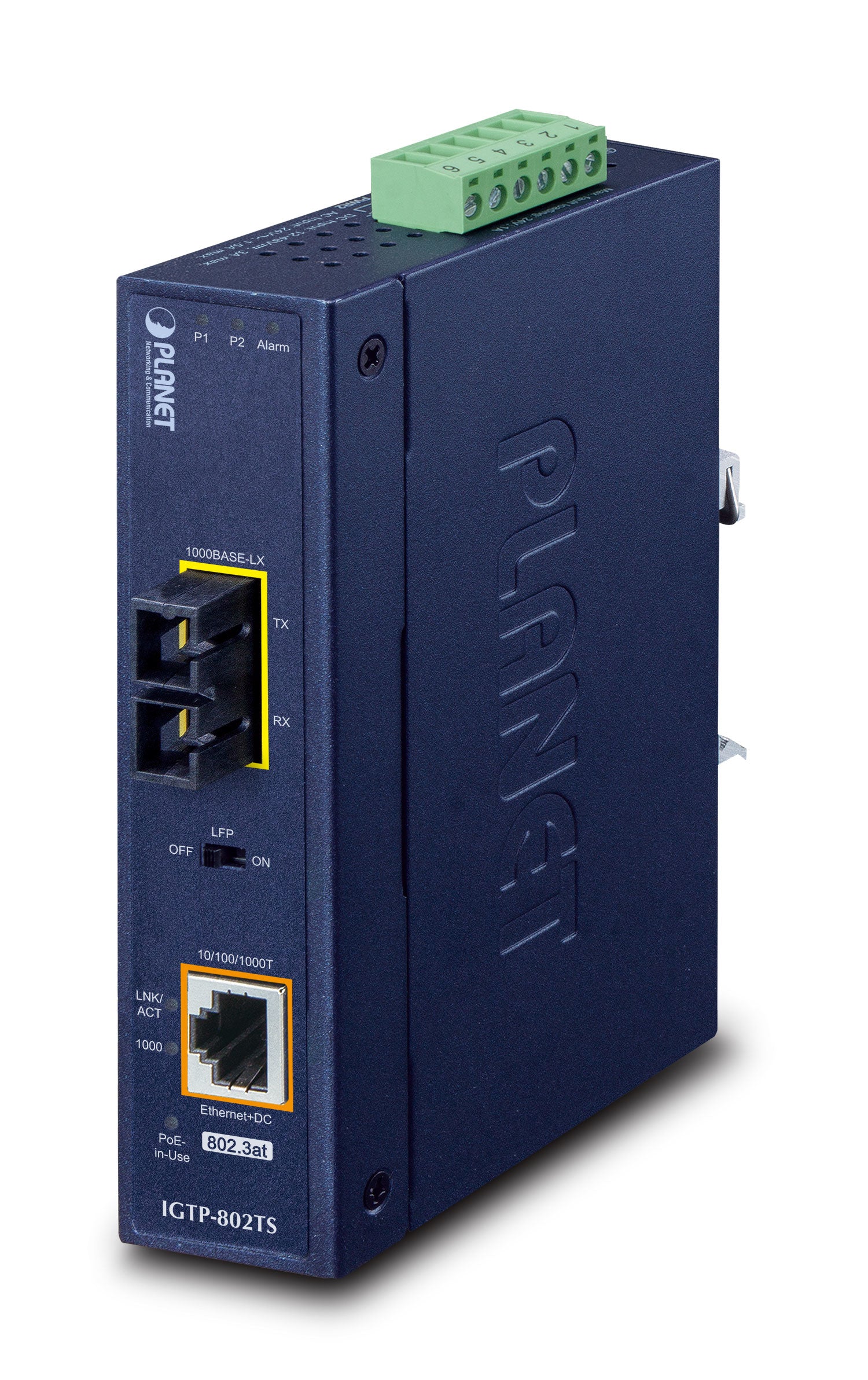 PLANET IGTP-802TS Industrial Network Media Converter 1000 Mbit/s IP30 10/100/1000BAS
