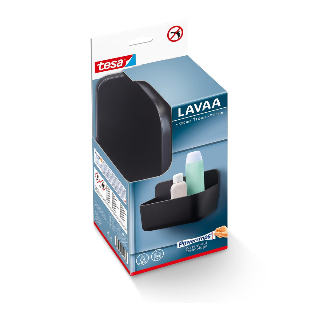 tesa 40515-00000-00 LAVAA Shower Basket Adhesive - Black (Matt)