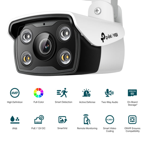 TP-Link VIGI C340 4MP Outdoor Full-Color Network Camera IP66 H.265+/H.265/H.264+/H.264