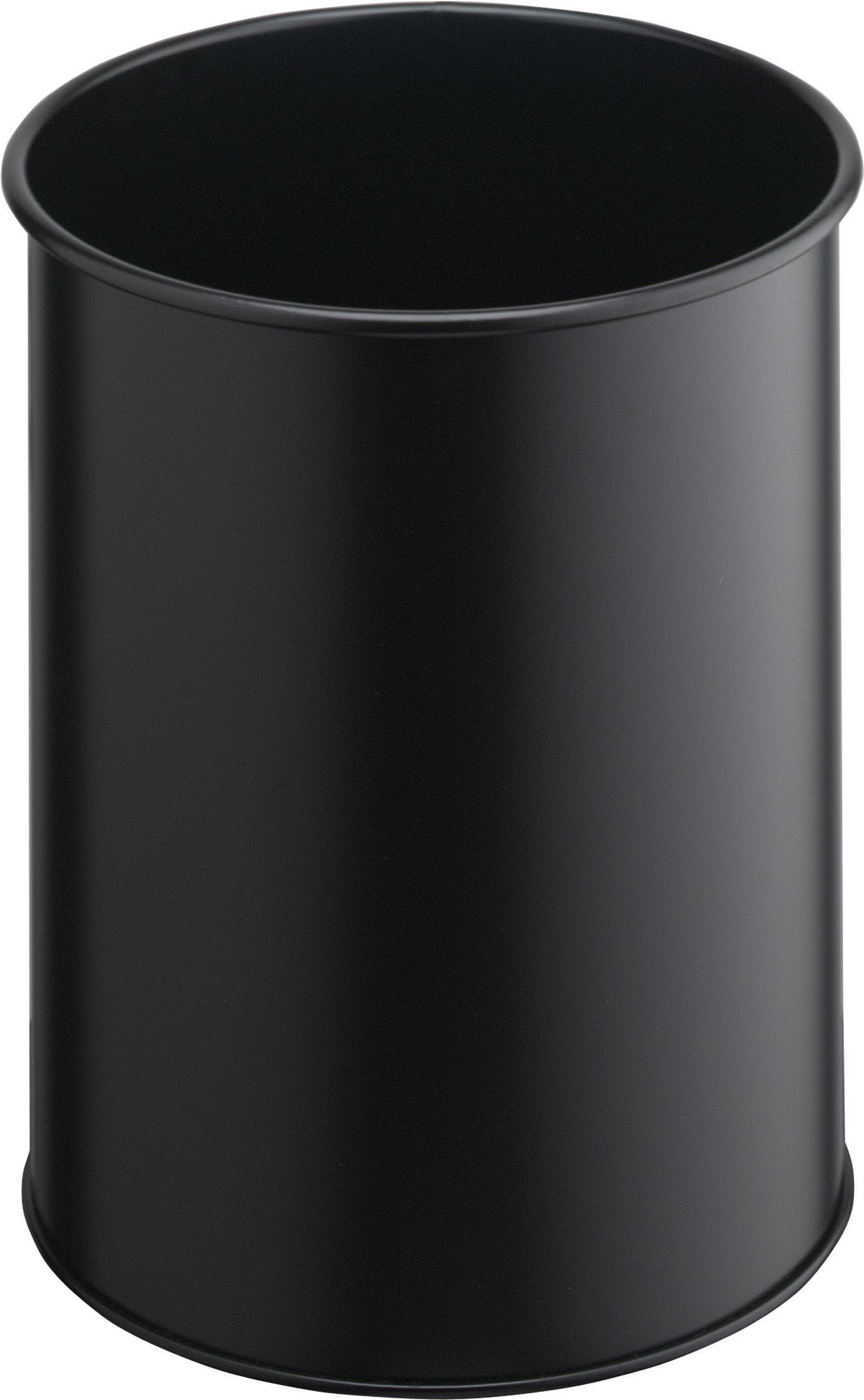 DURABLE Metal Wastebasket 15 L Round Black 1 pc (330101)
