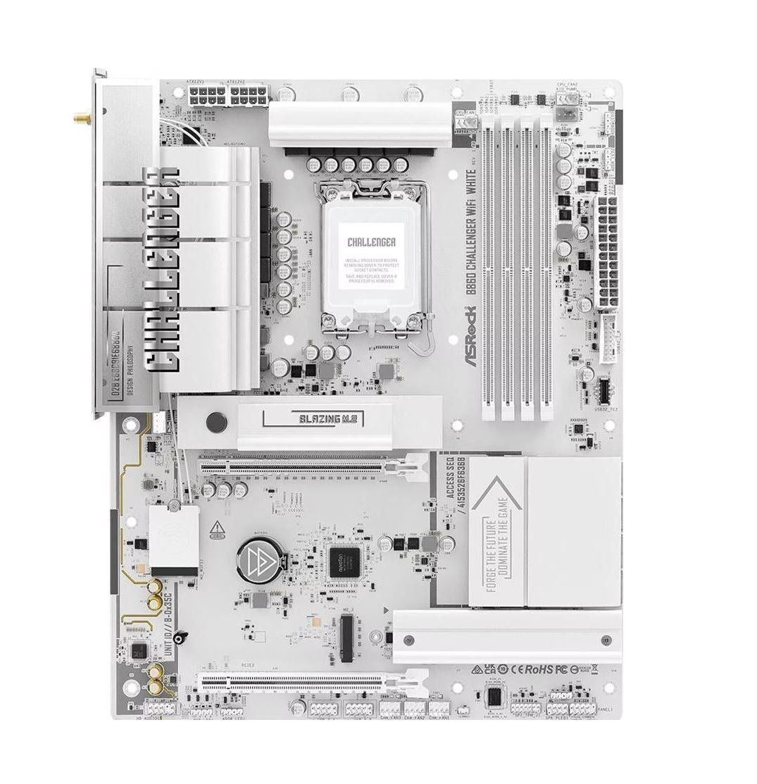 ASRock B860 Challenger WiFi White Mainboard LGA1851 ATX DDR5 bis 256GB WiFi 7 2.5 G LAN