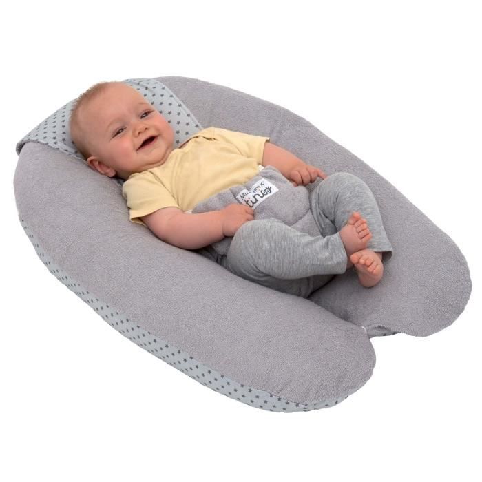 TINEO Multifunctional Maternity Pillow - Multi-Relax - Removable Cover - 78x44cm - Grey