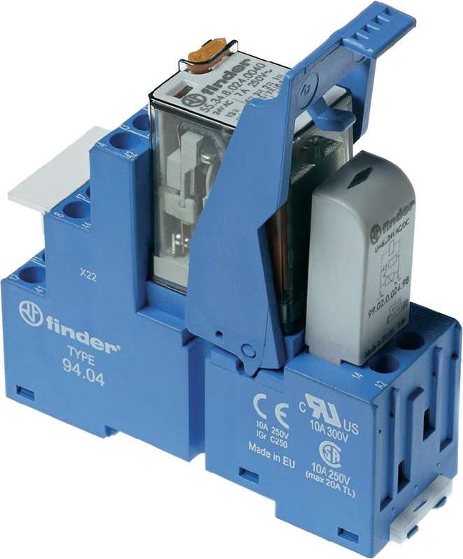 Finder Coupling Relay for DIN Rail 4 Changeover Contacts 58.34.8.012.0060