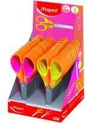 Maped Essentials Soft NEON Scissors, 130 mm, Display Round, Stainless Steel Blades, Right-Handed, 24 Pieces, Model 464401