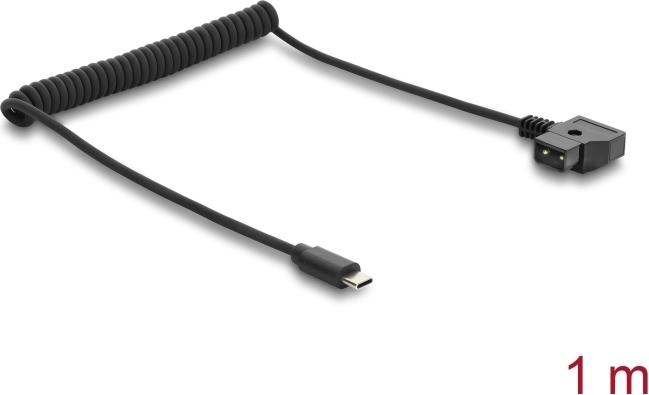 Delock D-Tap Spiralkabel zu USB Type-C Stecker 1 m (67692)