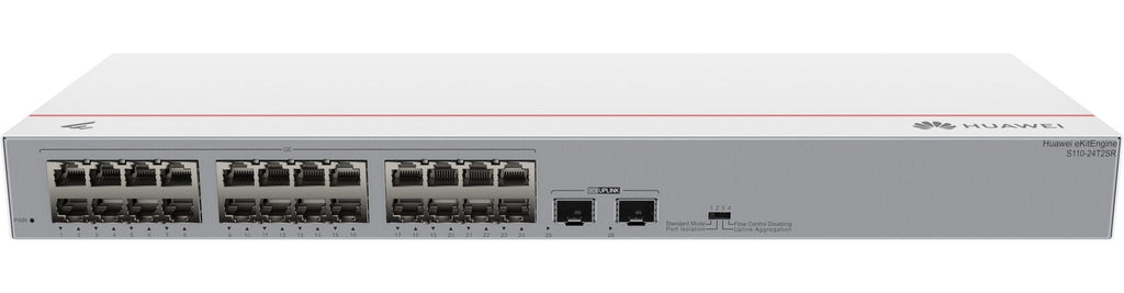 HUAWEI Switch S110-24T2SR 24x10/100/1000BASE-T ports 2xGE SFP ports AC power eKit DE (P) (98012196) afbeelding 4