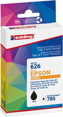 EDDING EDD-626 Black Ink Cartridge Replacement for EPSON 603XL (18-626)
