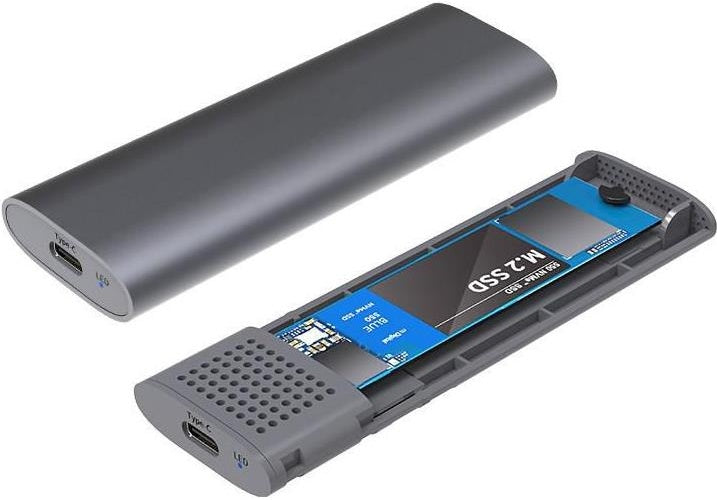 Maiwo USB Type-C USB-C 3.2 Gen2 10Gbps SATA/NVMe M.2 SSD Enclosure - Maiwo USB3.2 Gen2(10Gbps) M.2 SATA/NVMe  SSD enclosure<br/><br/>Install an M.2 NVME or Sata SSD in this enclosure to create a blazing fast portable storage device.  10 tim afbeelding 1