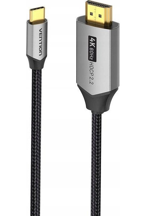 Kabel USB-C do HDMI Vention 4K@60Hz w oplocie 2m szary afbeelding 1