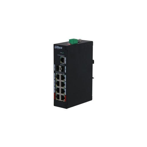 Dahua Technology PFS3211-8GT-120-V2 network switch Unmanaged Gigabit Ethernet (10/100/1000) Power over Ethernet (PoE) Desktop/Wall-Mounting Black afbeelding 1