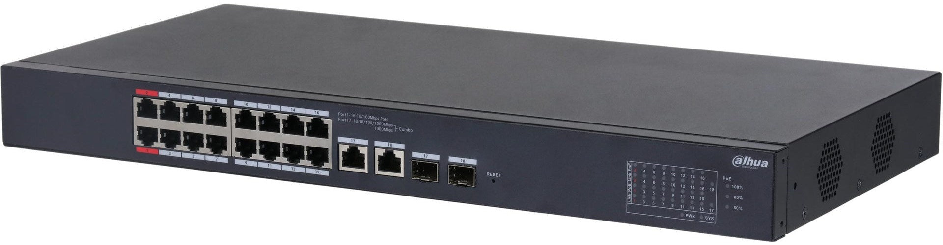 Dahua Technology CS4218-16ET-240 - PoE switch 16-port + 2 RJ45/SFP afbeelding 4