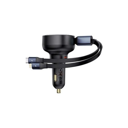Baseus Autoladegerät Enjoyment USB-C mit Kabel und Lightning 60W (C00057802111-00) afbeelding 1
