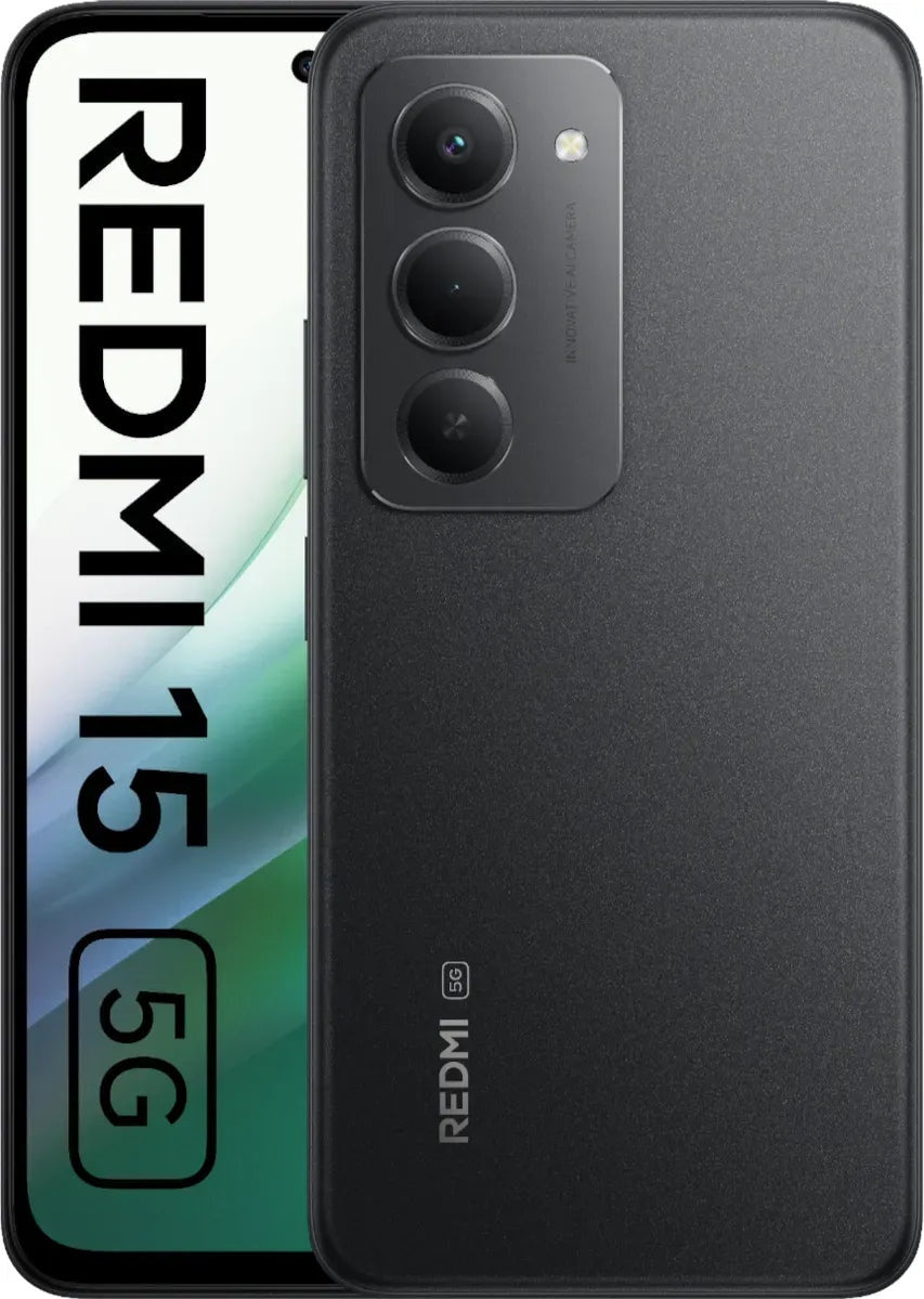 Xiaomi Redmi 15 5G Smartphone Dual-SIM 4GB RAM 128GB Midnight Black - 6932554452131 - afbeelding 1