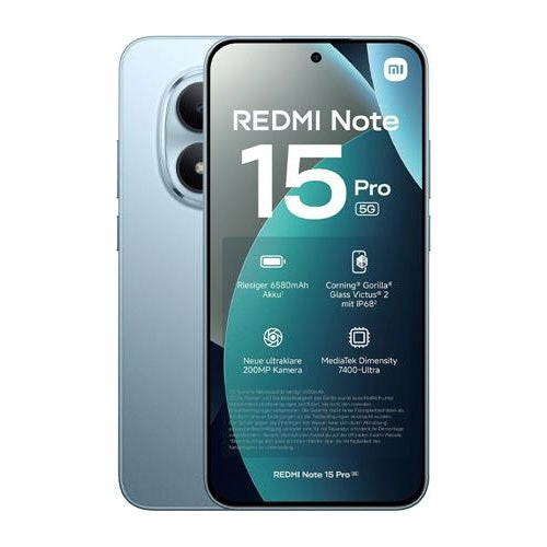 Xiaomi Redmi Note 15 Pro 5G Smartphone - 256GB, 8GB RAM, 6.83" AMOLED, Glacier Blue afbeelding 1
