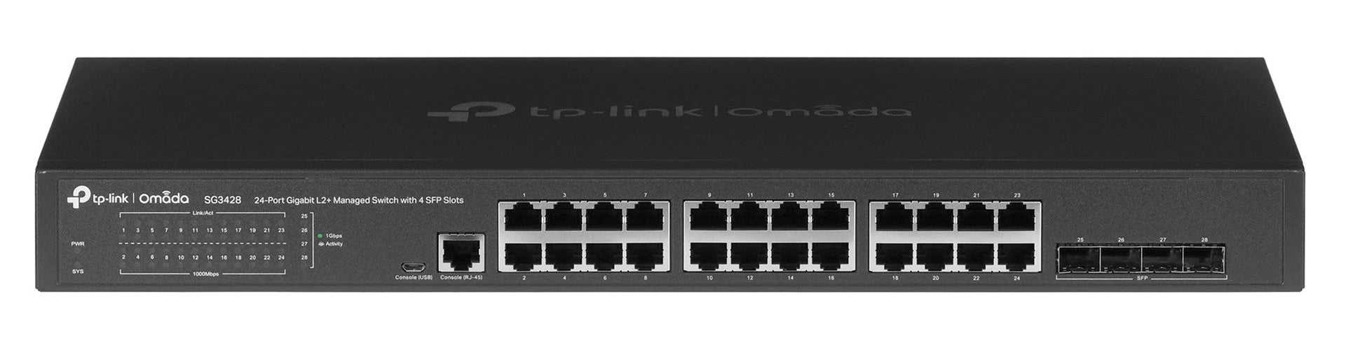 TP-Link JetStream TL-SG3428 - Switch - managed - 24 x 10/100/1000 + 4 x Gigabit SFP - an Rack montierbar (TL-SG3428) - 6935364010713 - image 1