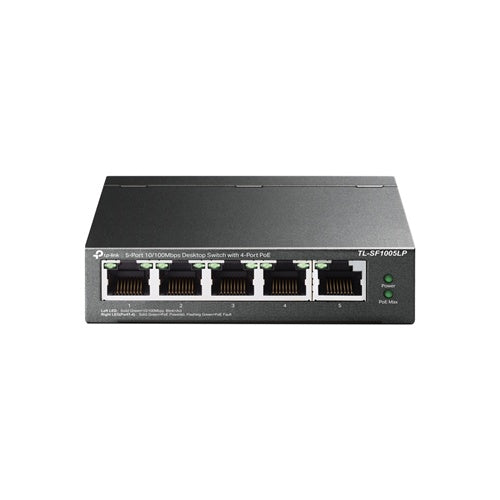 TP-Link TL-SF1005LP - V1 - Switch - unmanaged - 5 x 10/100 (4 PoE) - Desktop, wandmontierbar - PoE (41 W) afbeelding 1