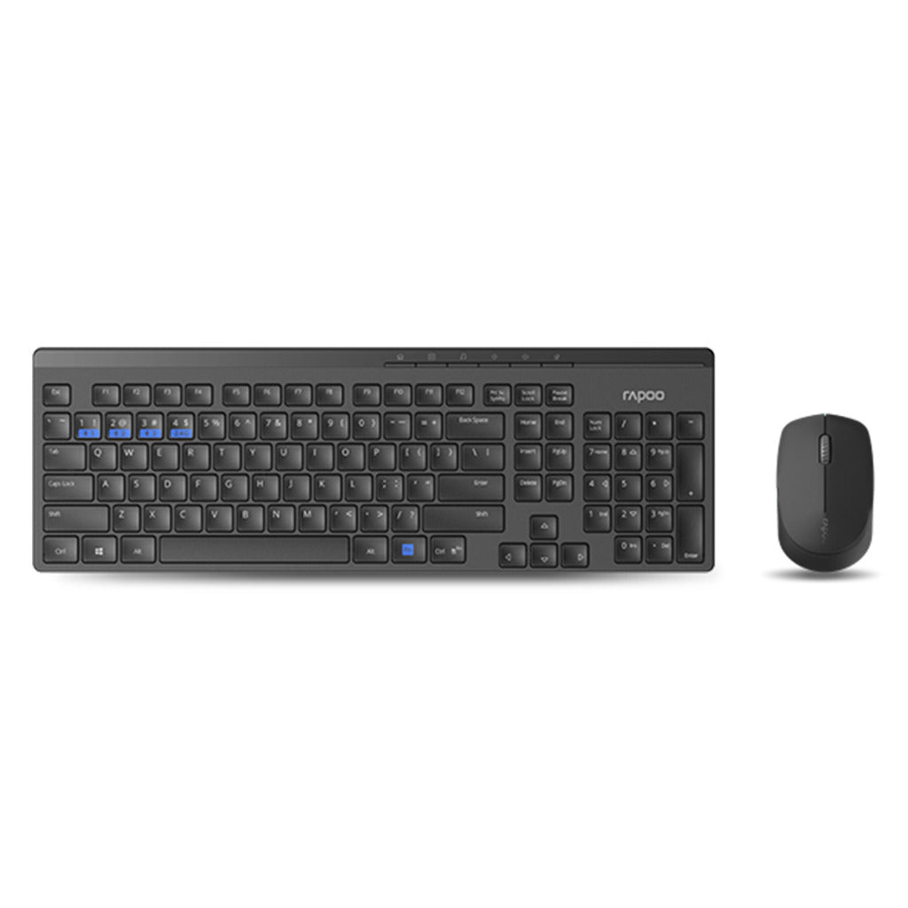 Rapoo Keyboard Combo Mm Black 8100 m - Wireless Multi-mode Keyboard with Mouse