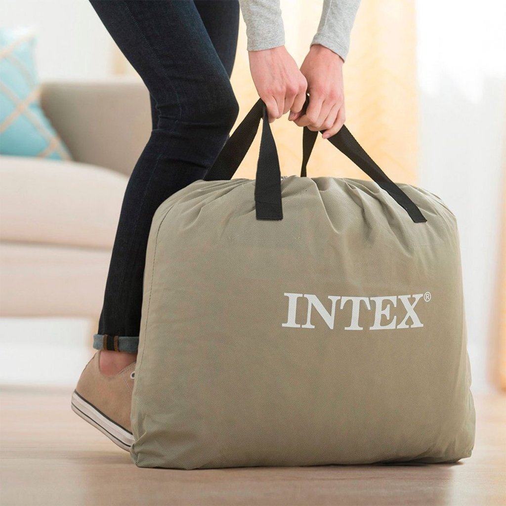 Intex 64122ND Pillow Twin Single Airbed 99x191x42 cm + Built-in Pump Black