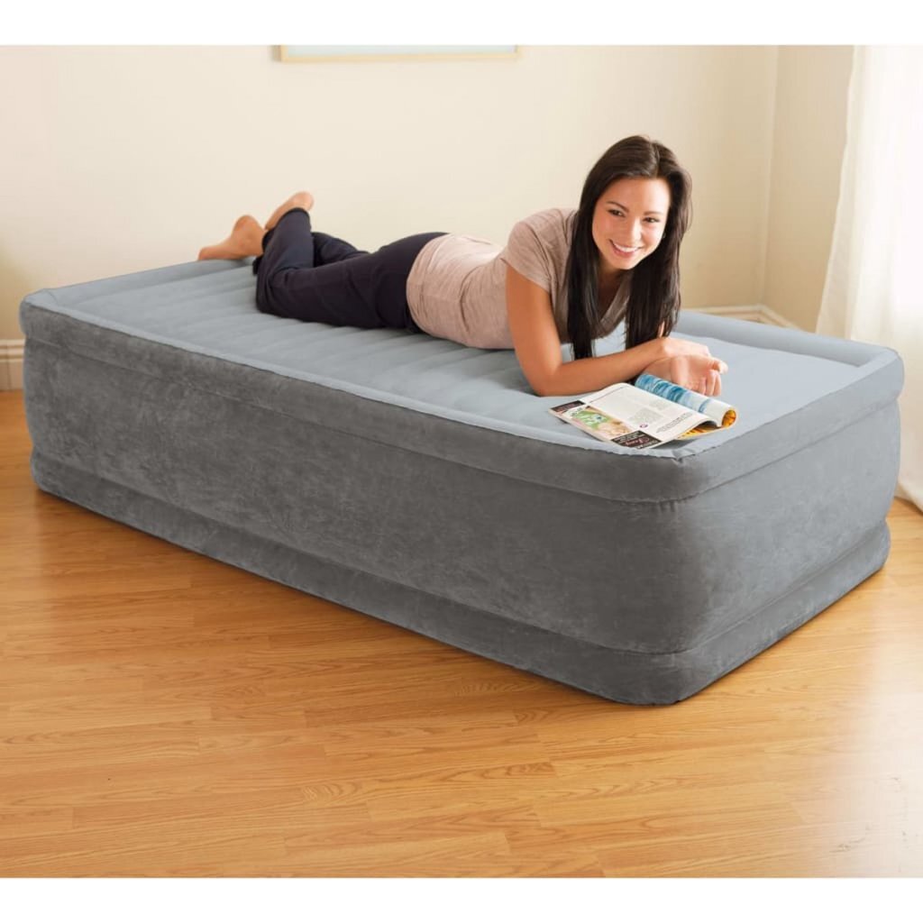 Intex TComfort Plush Elevated Twin Single Airbed 191x99x46 cm Grey 64412ND