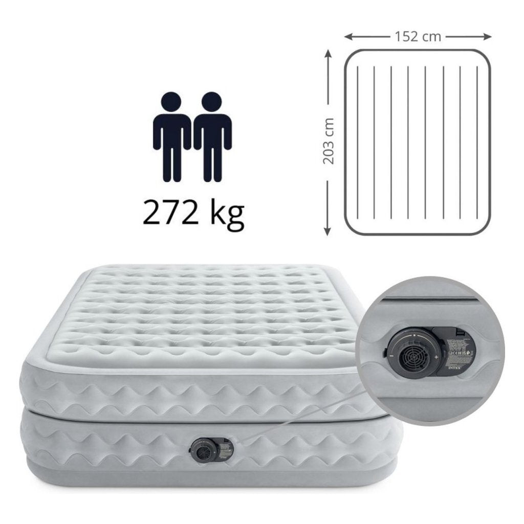 Intex 66490ND Supreme Air-Flow 2-Person Airbed 203x152x51 cm Grey
