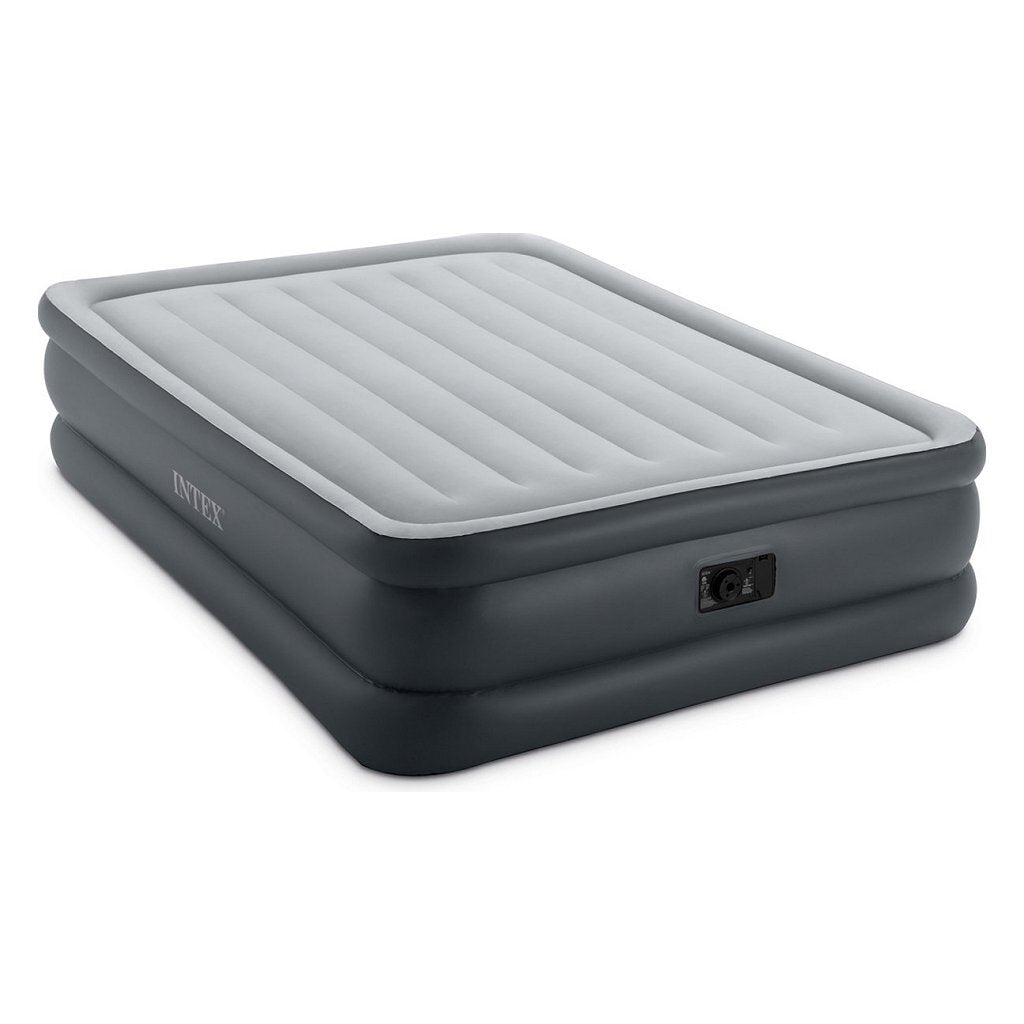 Intex Queen Essential 2-Person Airbed 203x152x51 cm + Built-in Pump Grey/Black 64126ND