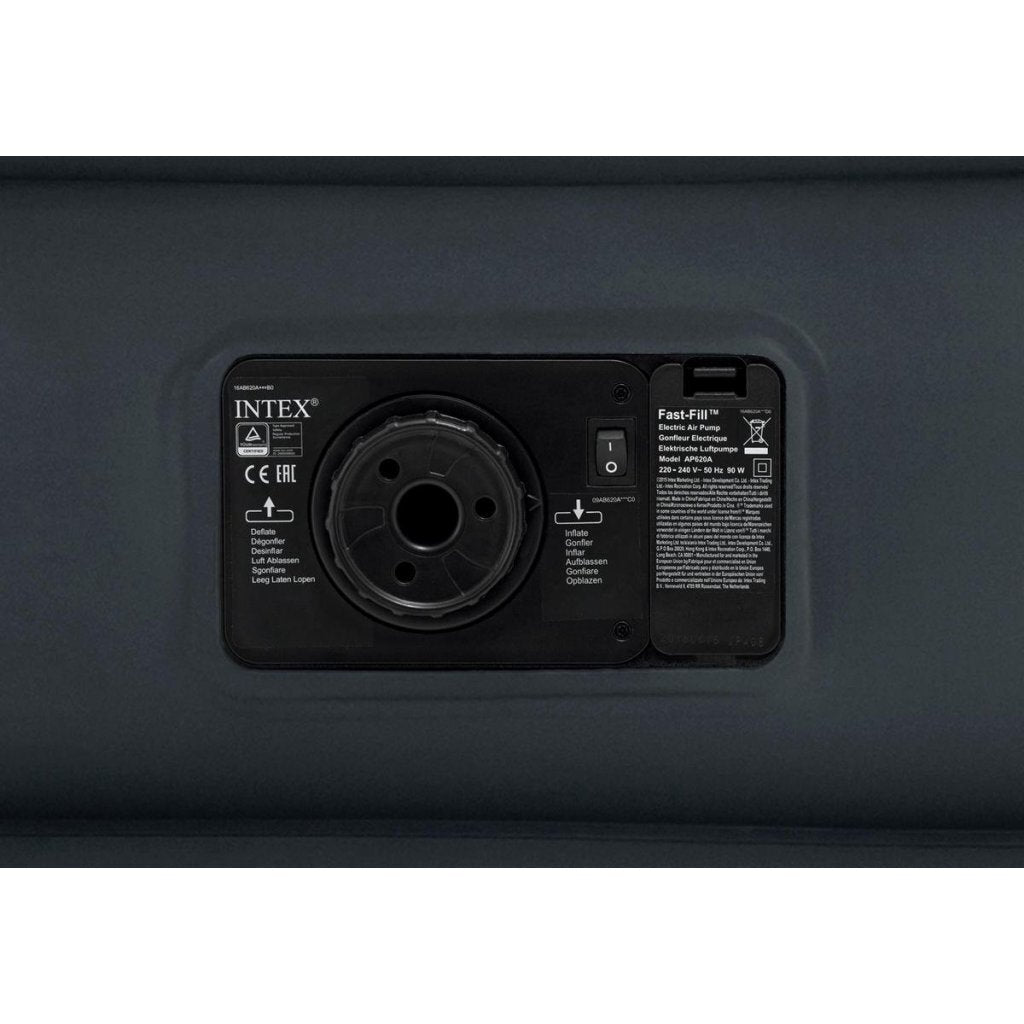 Intex Queen Essential 2-Person Airbed 203x152x51 cm + Built-in Pump Grey/Black 64126ND