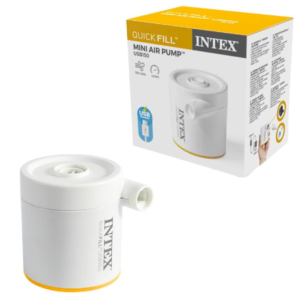 Intex QuickFill USB150 Electric Pump White - Fast Inflation - 2 Nozzles Included