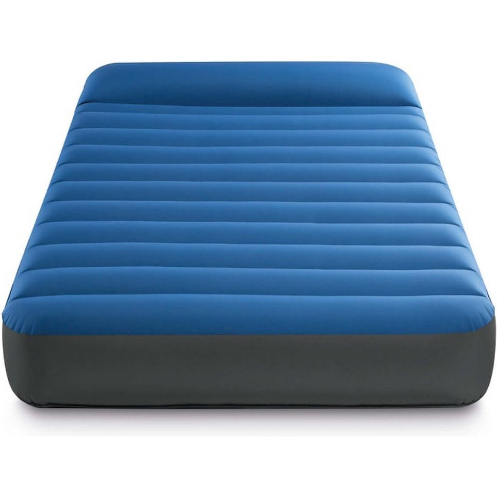 Intex 64011 TruAire Twin Dura-Beam Camping Matras 191x99x22 cm + Quickfill USB150 Pomp Blauw