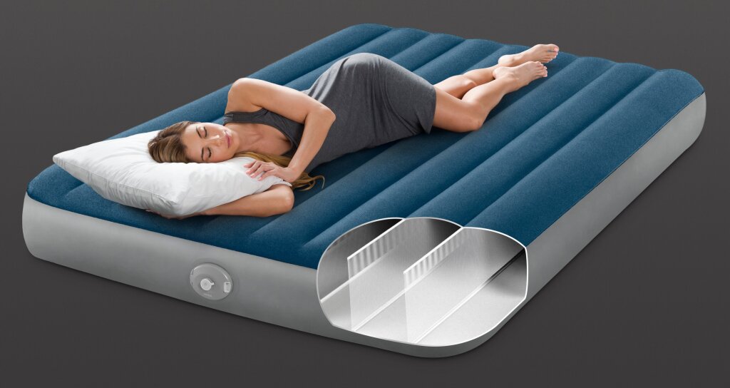 Intex Queen Dura-Beam Prestige Downy Air Mattress with Pump 64189NP