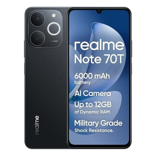 Realme Note 70T Dual Sim 4GB RAM 128GB - Obsidian Black, 6.74", Dual SIM, 4G (RMXNOTE70TBK) afbeelding 1