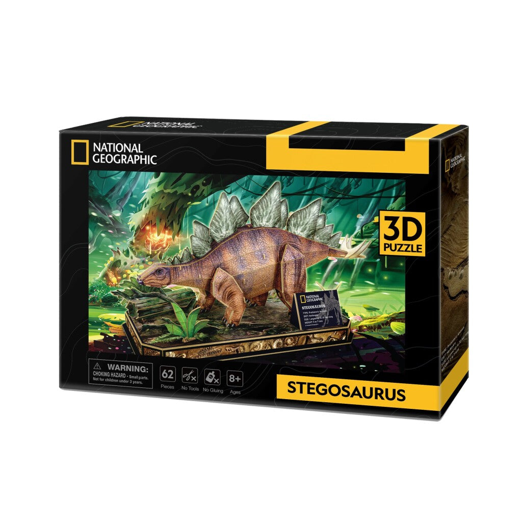 National Geographic Wooden 3D Puzzle Stegosaurus 62 Pieces