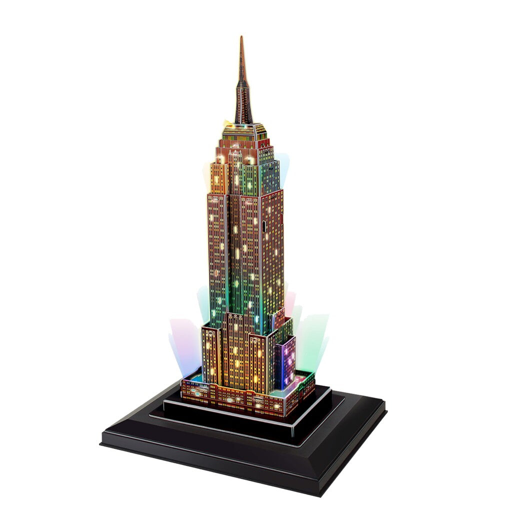 Cubic Fun 3D Puzzle Empire State Building + LED Lighting 58 Pieces - Easy to Assemble - Educational