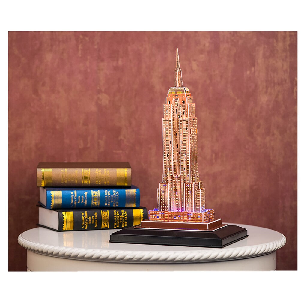 Cubic Fun 3D Puzzle Empire State Building + LED Lighting 58 Pieces - Easy to Assemble - Educational
