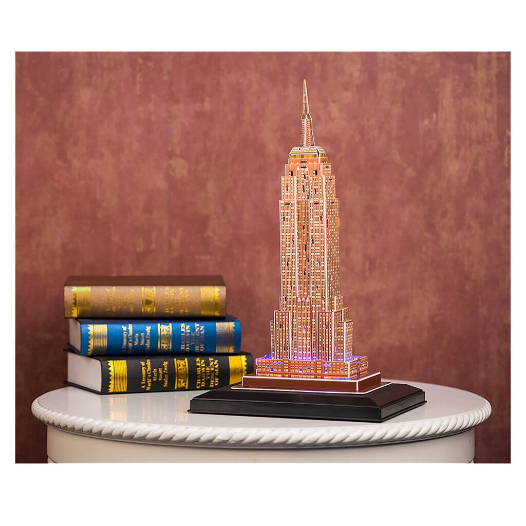 Cubic Fun 3D Puzzle Empire State Building + LED Lighting 58 Pieces - Easy to Assemble - Educational