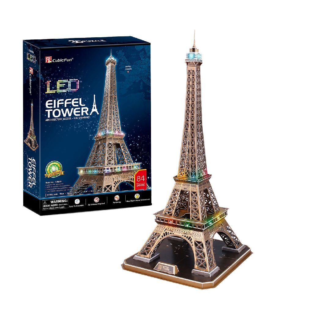 Cubic Fun 3D LED Puzzle Eiffel Tower 84 Pieces