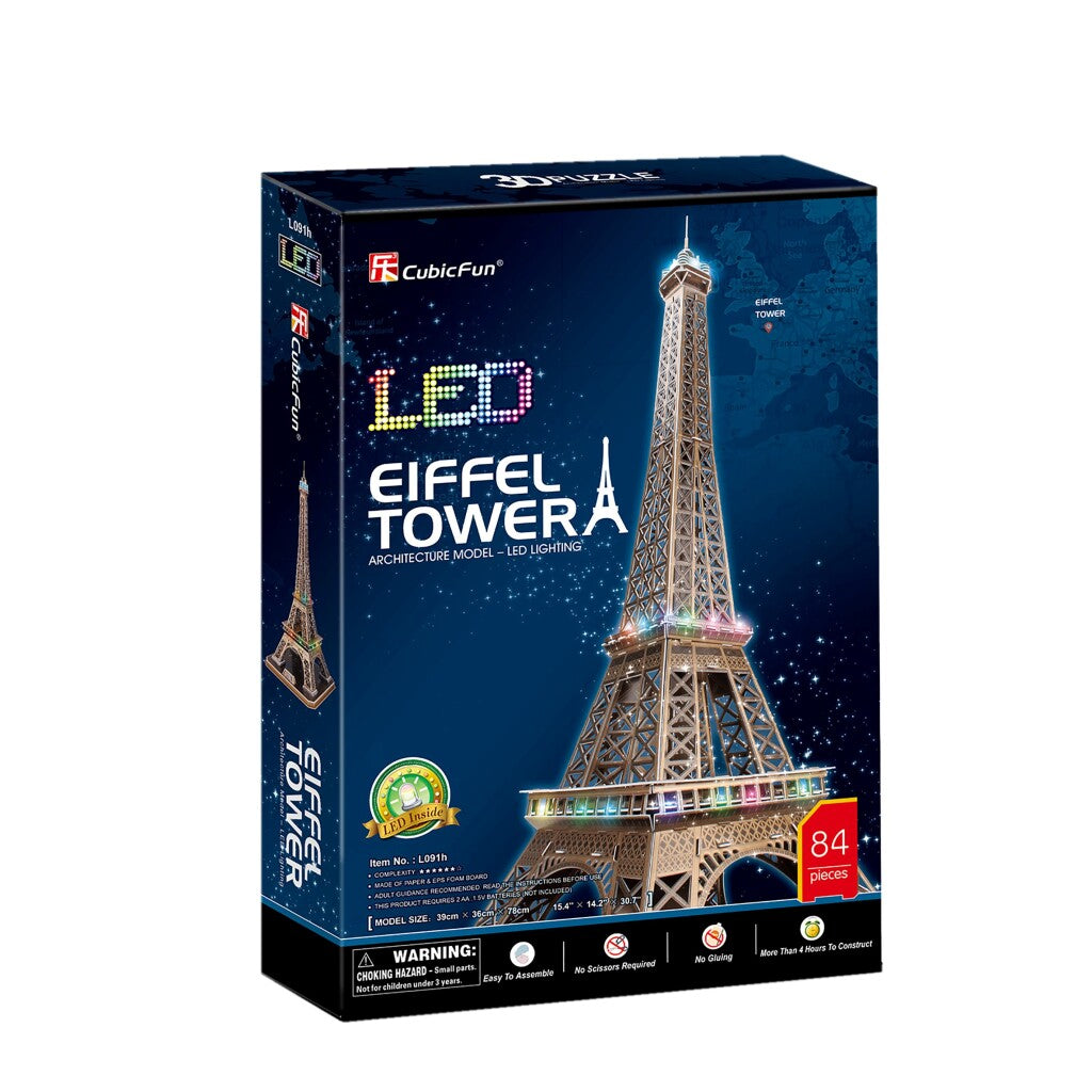 Cubic Fun 3D LED Puzzle Eiffel Tower 84 Pieces