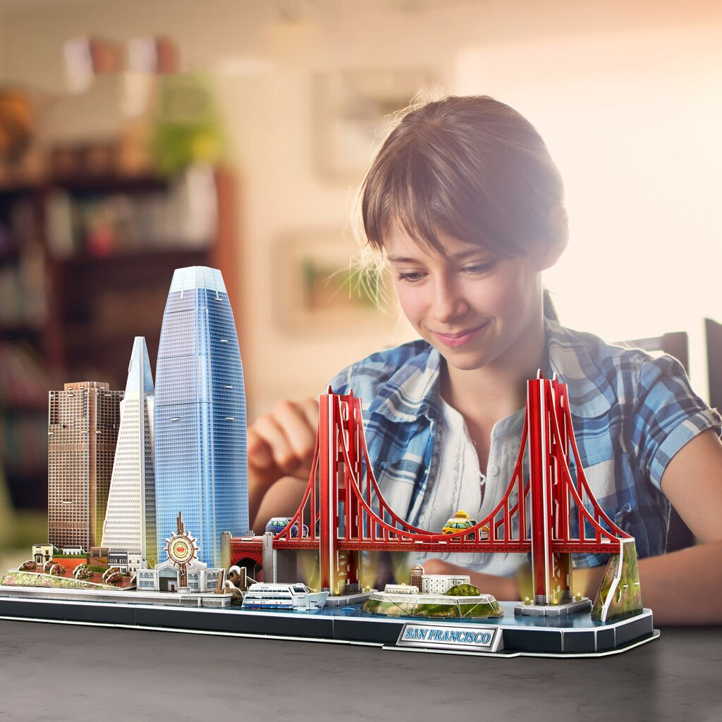 Cubic Fun 3D Puzzle City Line San Francisco + LED Lighting 90 Pieces