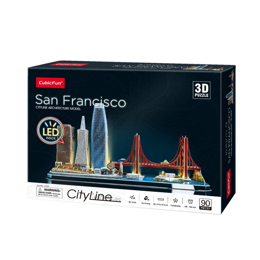 Cubic Fun 3D Puzzle City Line San Francisco + LED Lighting 90 Pieces