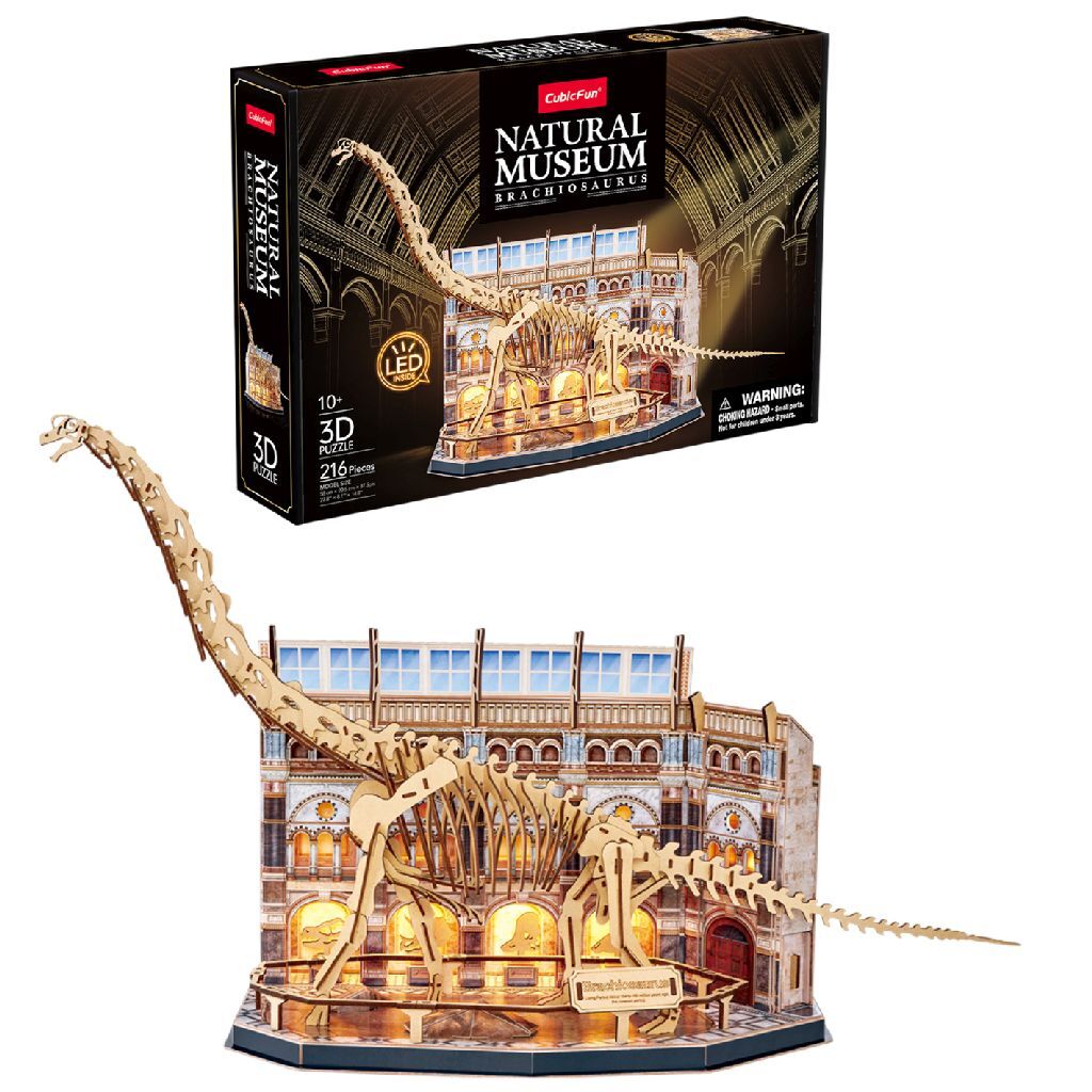 Cubic Fun Wooden LED 3D Puzzle - Brachiosaurus - 216 Pieces