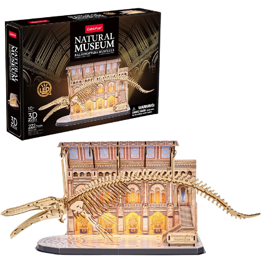 Cubic Fun Wooden LED 3D Puzzle - Blue Whale - 222 Pieces