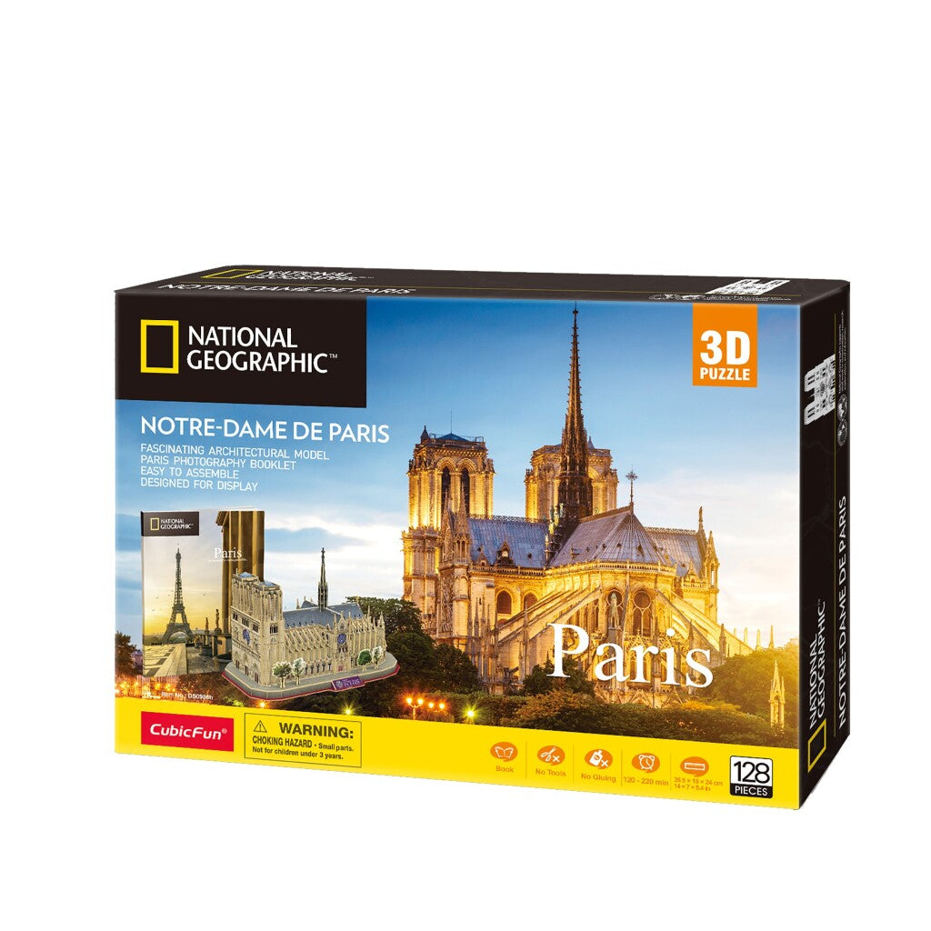 Cubic Fun National Geographic 3D Puzzle Notre-Dame Paris 128 Pieces