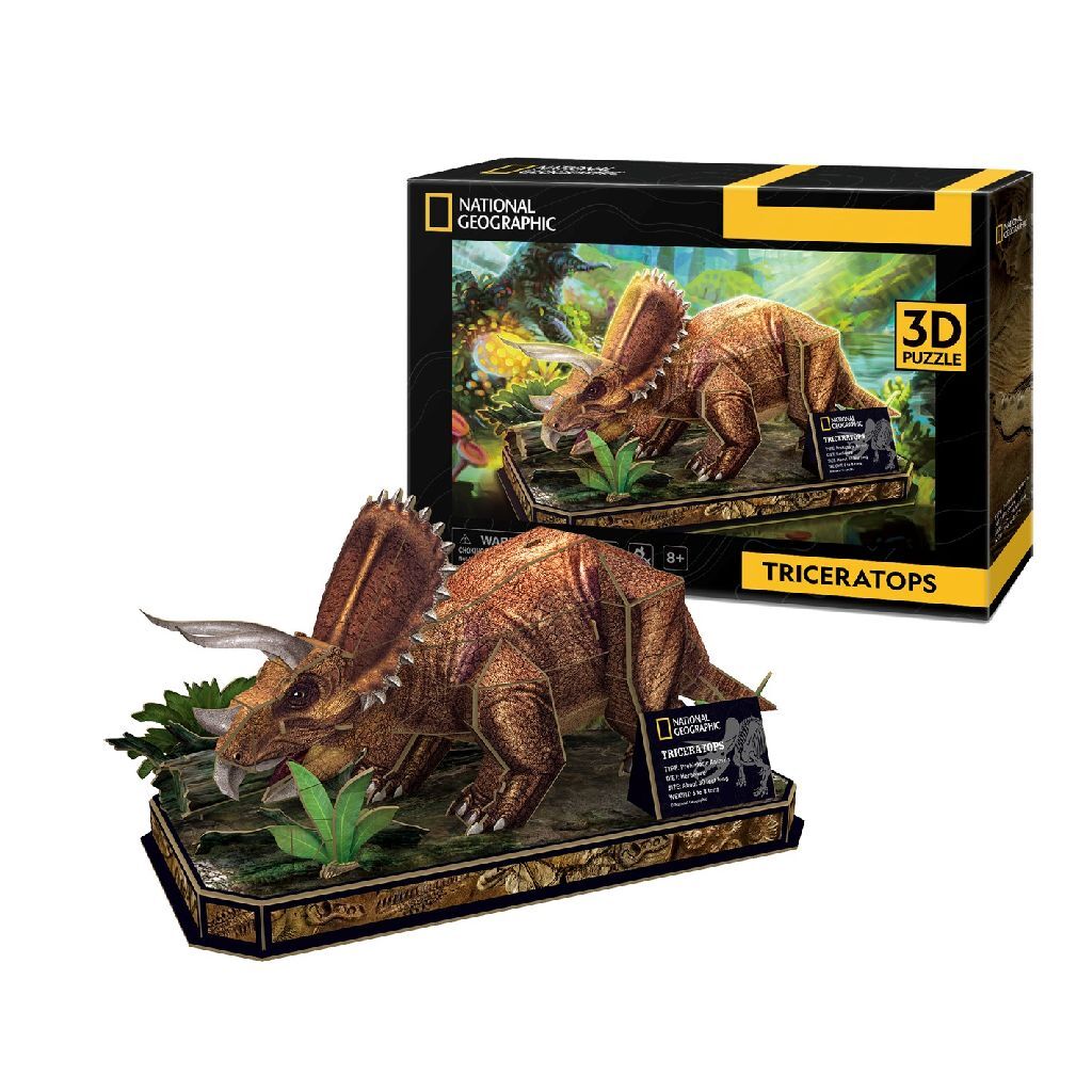 National Geographic Wooden 3D Puzzle Triceratops 44 Pieces