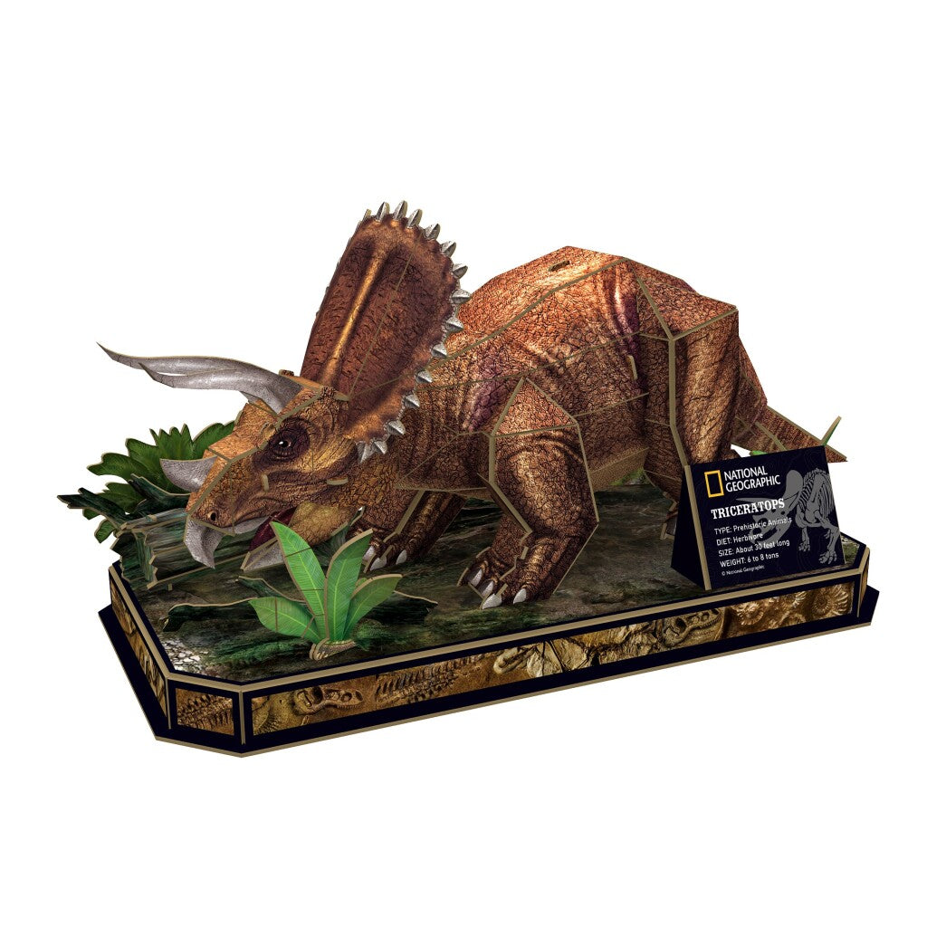 National Geographic Wooden 3D Puzzle Triceratops 44 Pieces