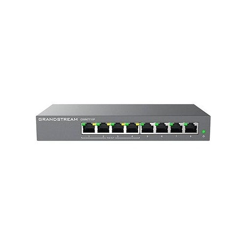 Grandstream GWN7711 Series GWN7711P - Switch - managed - 4 x 10/100/1000 (PoE) + 4 x 10/100/1000 - Desktop, wandmontierbar - PoE (60 W) (GWN7711P) afbeelding 1
