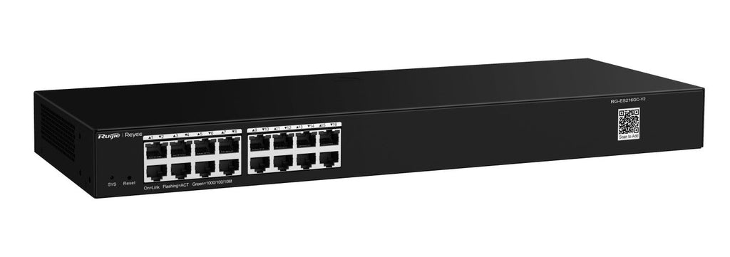 Ruijie Networks RG-ES200 Managed L2 Gigabit Ethernet (10/100/1000) Desktop/Wall-Mounting Black afbeelding 1