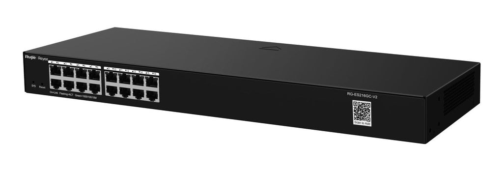Ruijie Networks RG-ES200 Managed L2 Gigabit Ethernet (10/100/1000) Desktop/Wall-Mounting Black afbeelding 2
